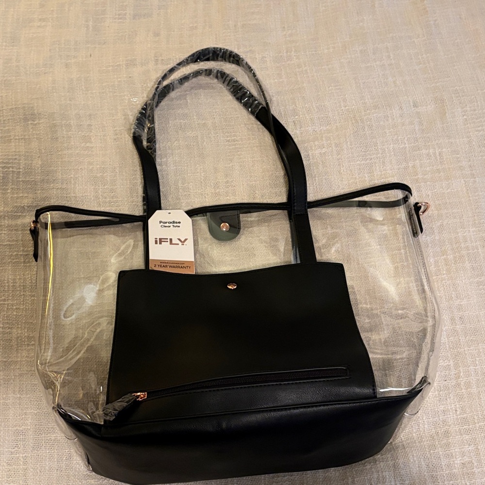 Clear Tote Bag with Black Trim